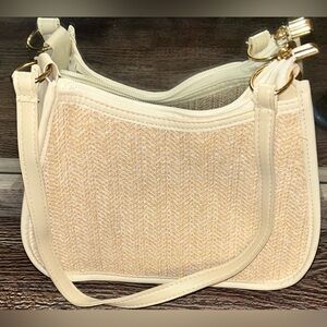 Woven Cream and Tan Women's Bag